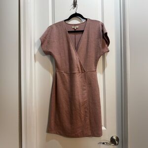 Madewell Soft Pink Wrap Dress Small Cap Sleeves Vneck Armpit To Armpit 18”